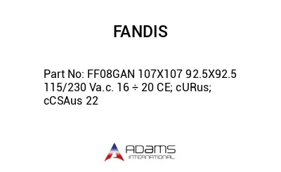 FF08GAN 107X107 92.5X92.5 115/230 Va.c. 16 ÷ 20 CE; cURus; cCSAus 22