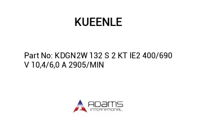 KDGN2W 132 S 2 KT IE2 400/690 V 10,4/6,0 A 2905/MIN