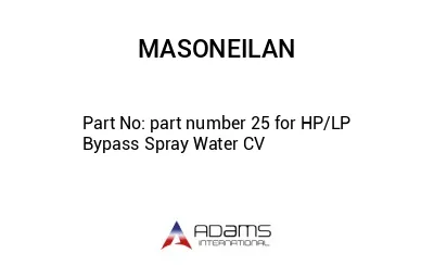 part number 25 for HP/LP Bypass Spray Water CV